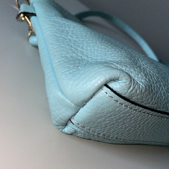 A. Bellucci Italian Leather Crossbody Baby blue and Gold Tone Hardware Small - Picture 5 of 9